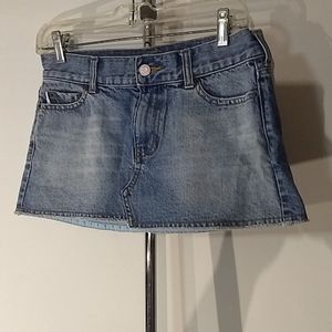 Hollister Jr Faded Blue Denim Miniskirt Sz 3 Skirt